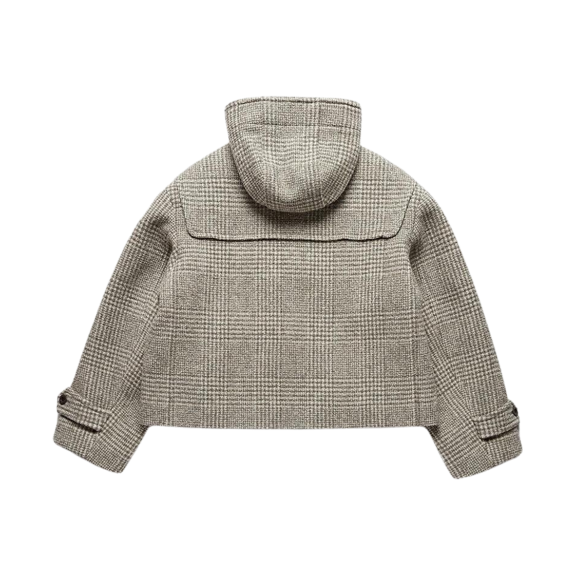 (W) 던스트 크롭 더플 코트 그레이 체크((W) Dunst Cropped Duffle Coat Grey Check) - 2