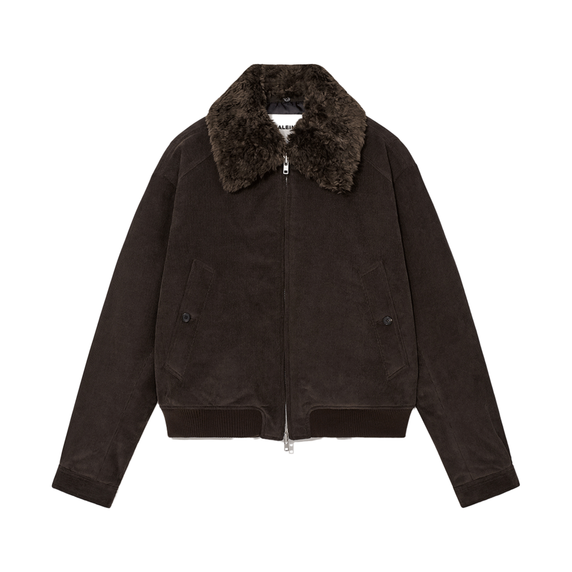 알렌느 디테쳐블 카라 코듀로이 패딩 블루종 브라운