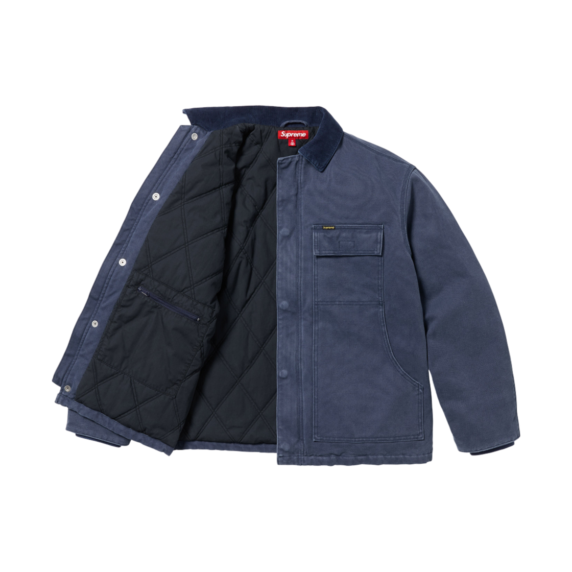 슈프림 올드 잉글리쉬 캔버스 워크 자켓 네이비 - 25SS | Supreme | KREAM