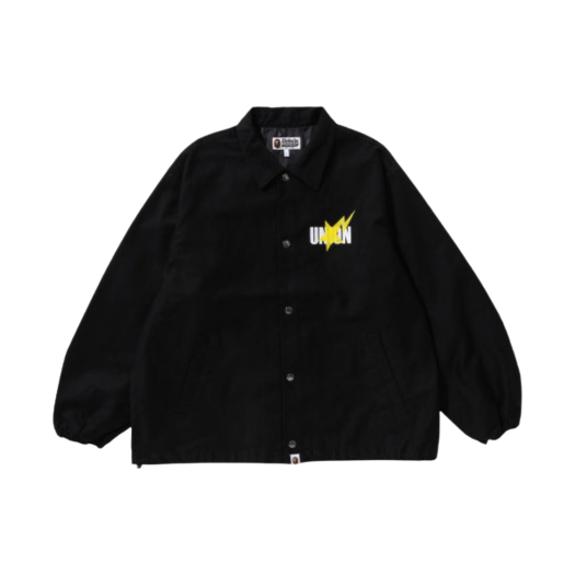 0ZXLJM140906L-BKX BAPE x Union Washed Coach Jacket Black