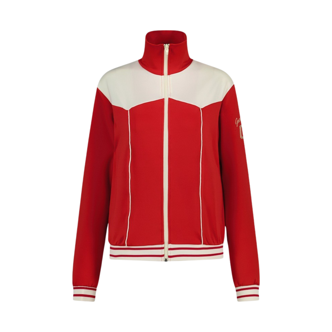 P00000MB Greenbutter Women Western Chain Track Jacket Red