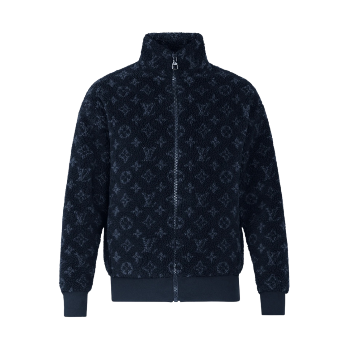 - Louis Vuitton Fleece Sweatshirt with Monogram Pattern Dark Blue
