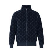 Louis Vuitton Fleece Sweatshirt with Monogram Pattern Dark Blue