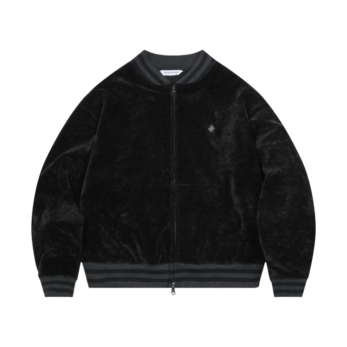SR25SSOT01BK SLOW RECORD HOUSE Logo Varsity Jacket