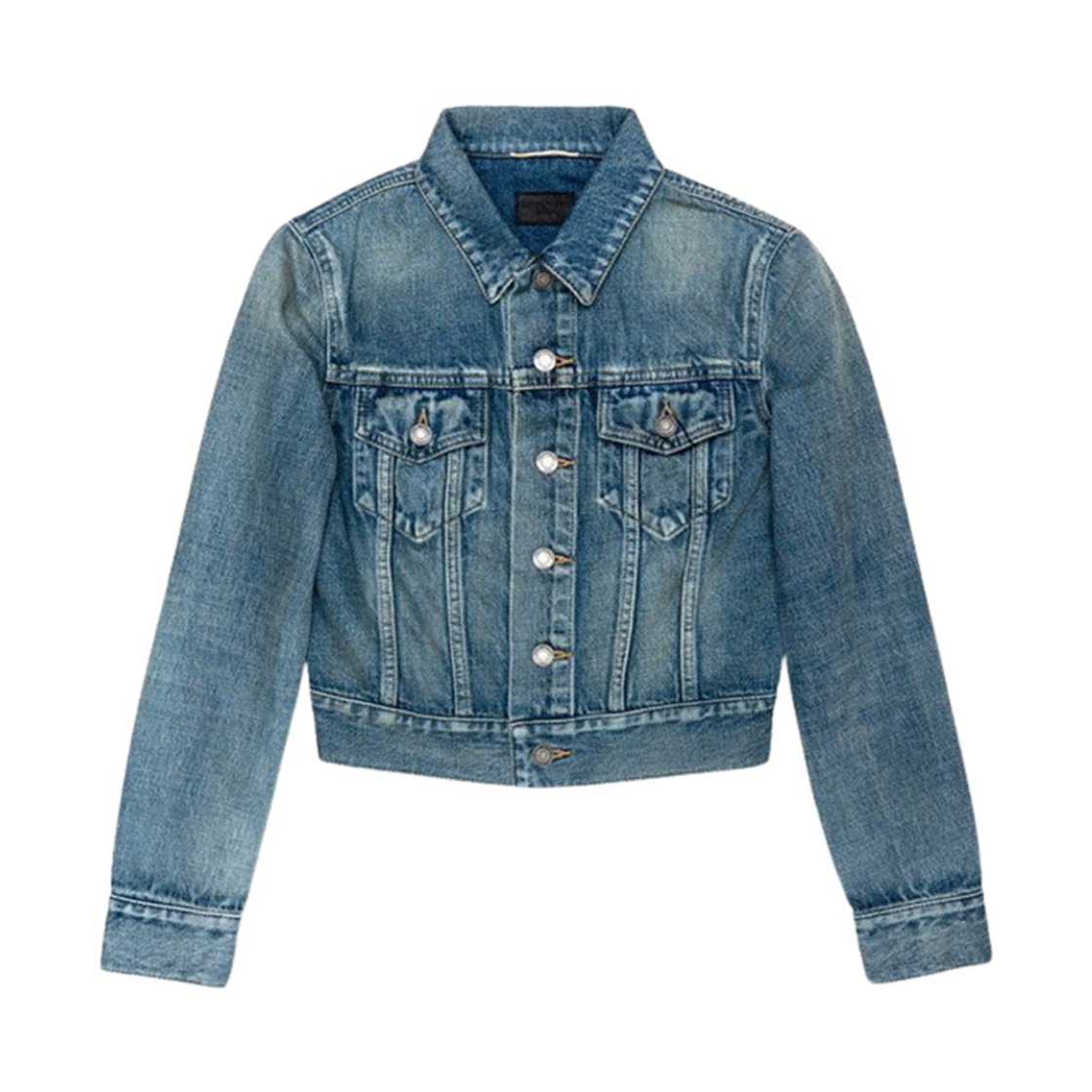 740351-YJ863-5004 (W) Saint Laurent Fitted Denim Jacket Niagara Blue