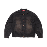 Supreme Distressed Selvedge Trucker Jacket Washed Black - 24FW