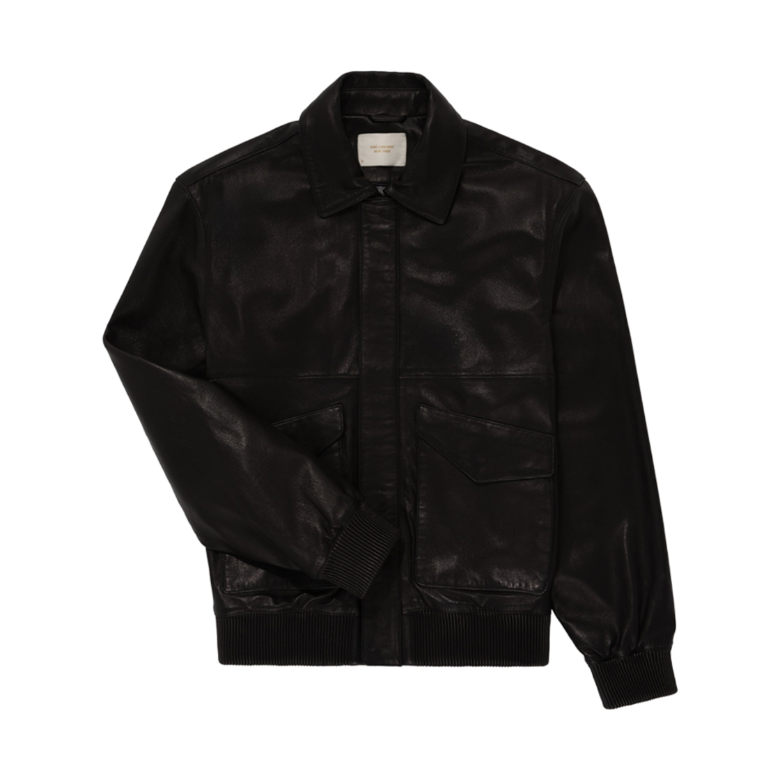 - Aime Leon Dore Leather Bomber Jacket Black
