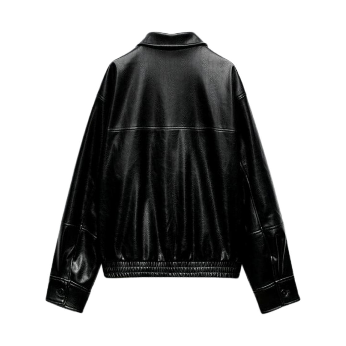 (W) 자라 포우  레더 봄버 자켓 블랙((W) Zara Faux Leather Bomber Jacket Black) - 2