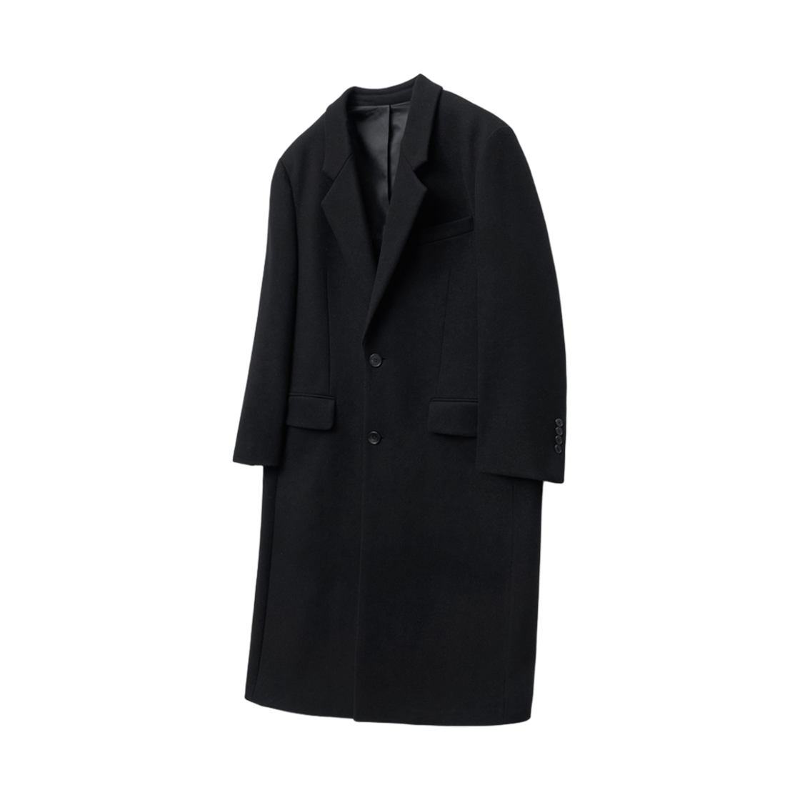 TNCO4F102BK TNGT Over-Fit Cashmere Single Breast Coat Black