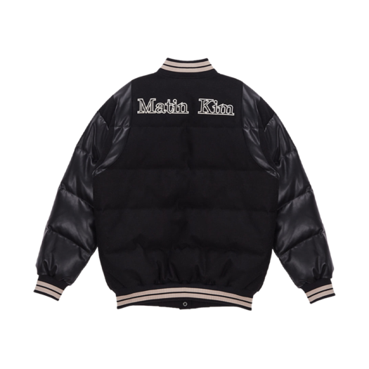 W) 마뗑킴 래글런 스티치 바시티 점퍼 카키 | Matin Kim | KREAM