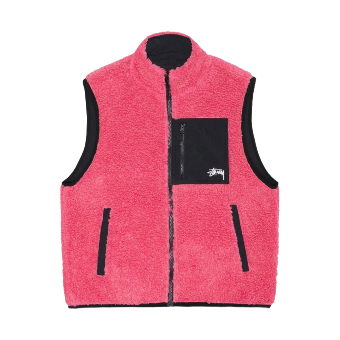 Stussy Stussy Sherpa Reversible Vest Pink · M