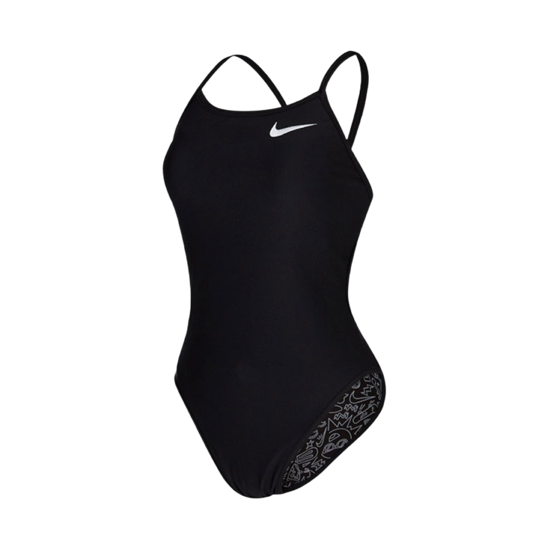 (W) 나이키 스윔 조이풀 두들 리버시블 타이 백 블랙((W) Nike Swim Joyful Doodle Reversible Tie Back Black) - 2