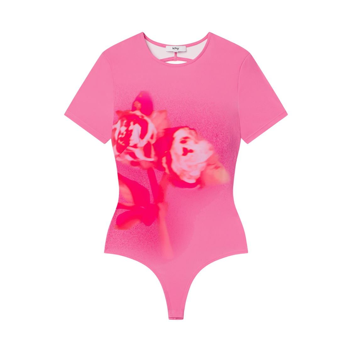 (W) 카이 x 이오네스 스무스 스트레치 오픈 백 바디수트 핑크 피오니((W) Khy x Ioannes Smooth Stretch Open Back Bodysuit Pink Peony)