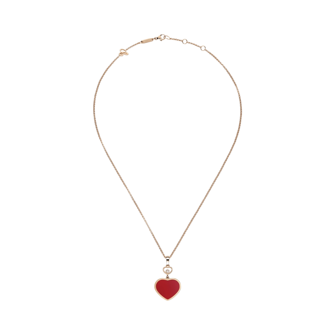 797482-5820 Chopard Happy Hearts Pendant Rose Gold Carnelian Diamond