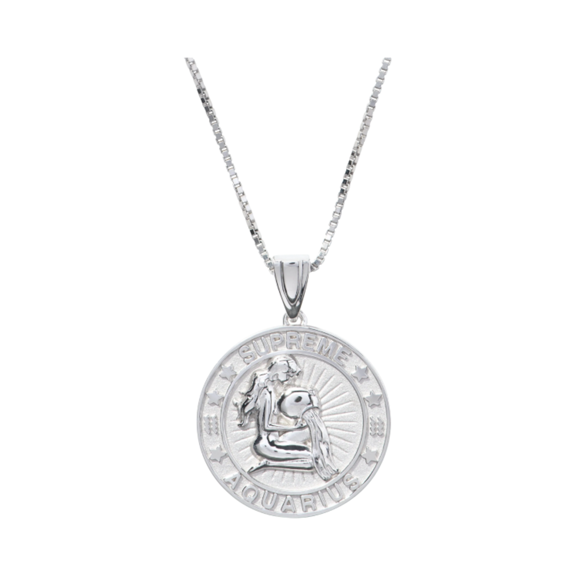 슈프림 x 제이콥 앤 코 스털링 실버 조디악 펜던트 실버 아쿠아리우스 - 24FW(Supreme x Jacob & Co. Sterling Silver Zodiac Pendant Silver Aquarius - 24FW)