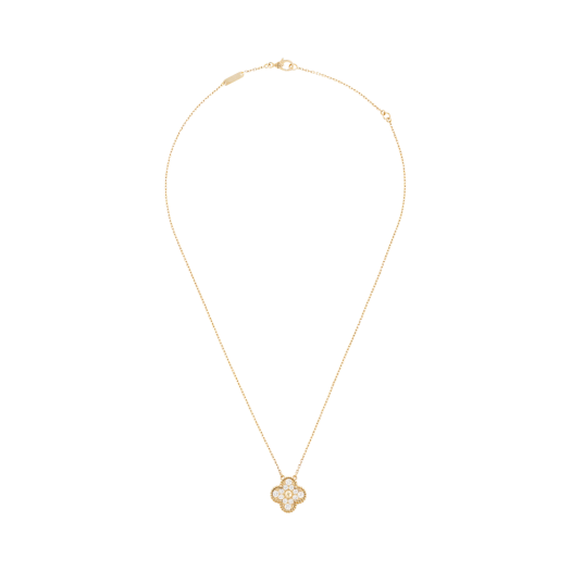 (W) Van Cleef & Arpels Vintage Alhambra Pendant Yellow Gold Diamonds