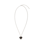 Human Made Heart Silver Necklace Black
