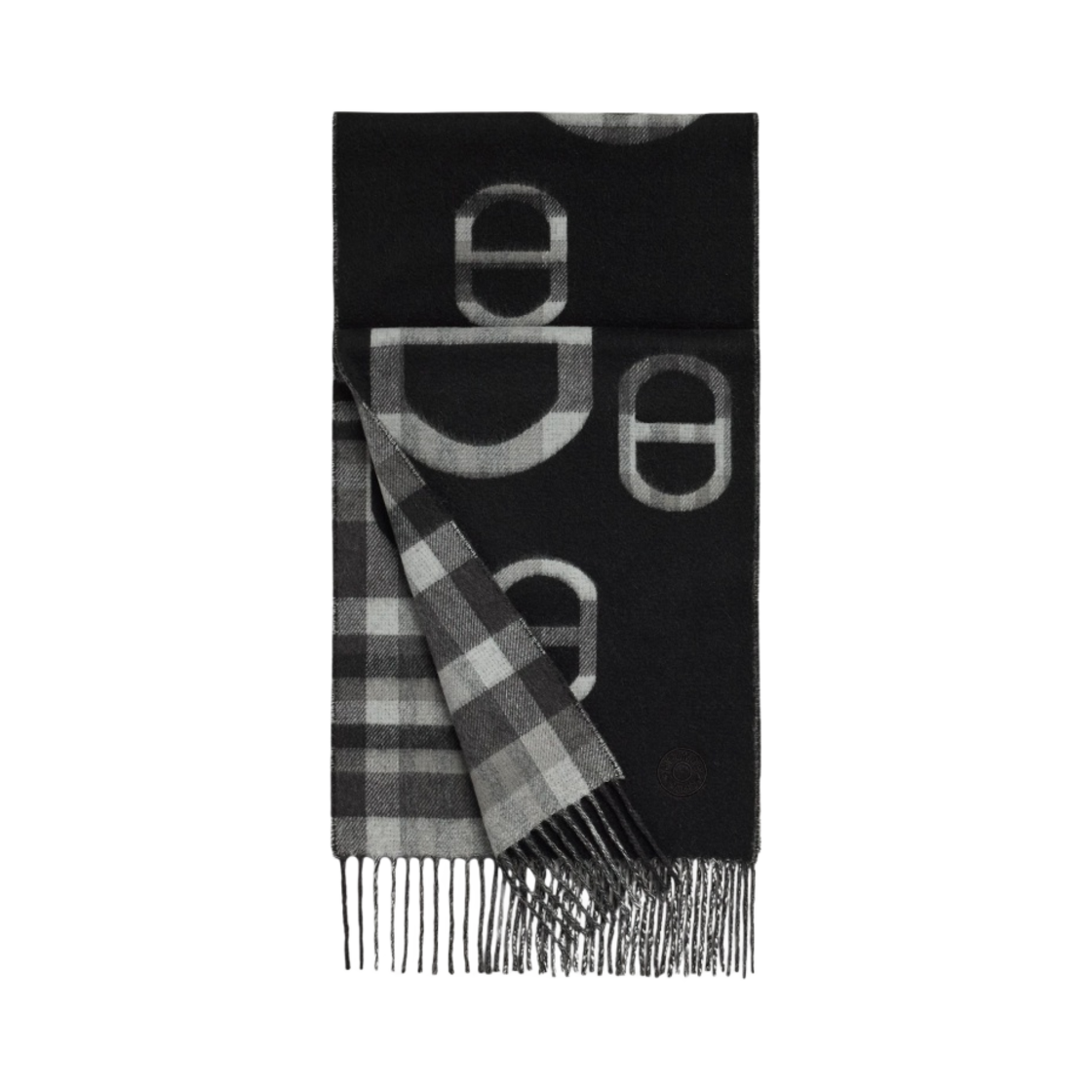 에르메스 타탄 마이옹 머플러 누아 그리(Hermes Tartan Maillons Muffler Noir Gris) - 1