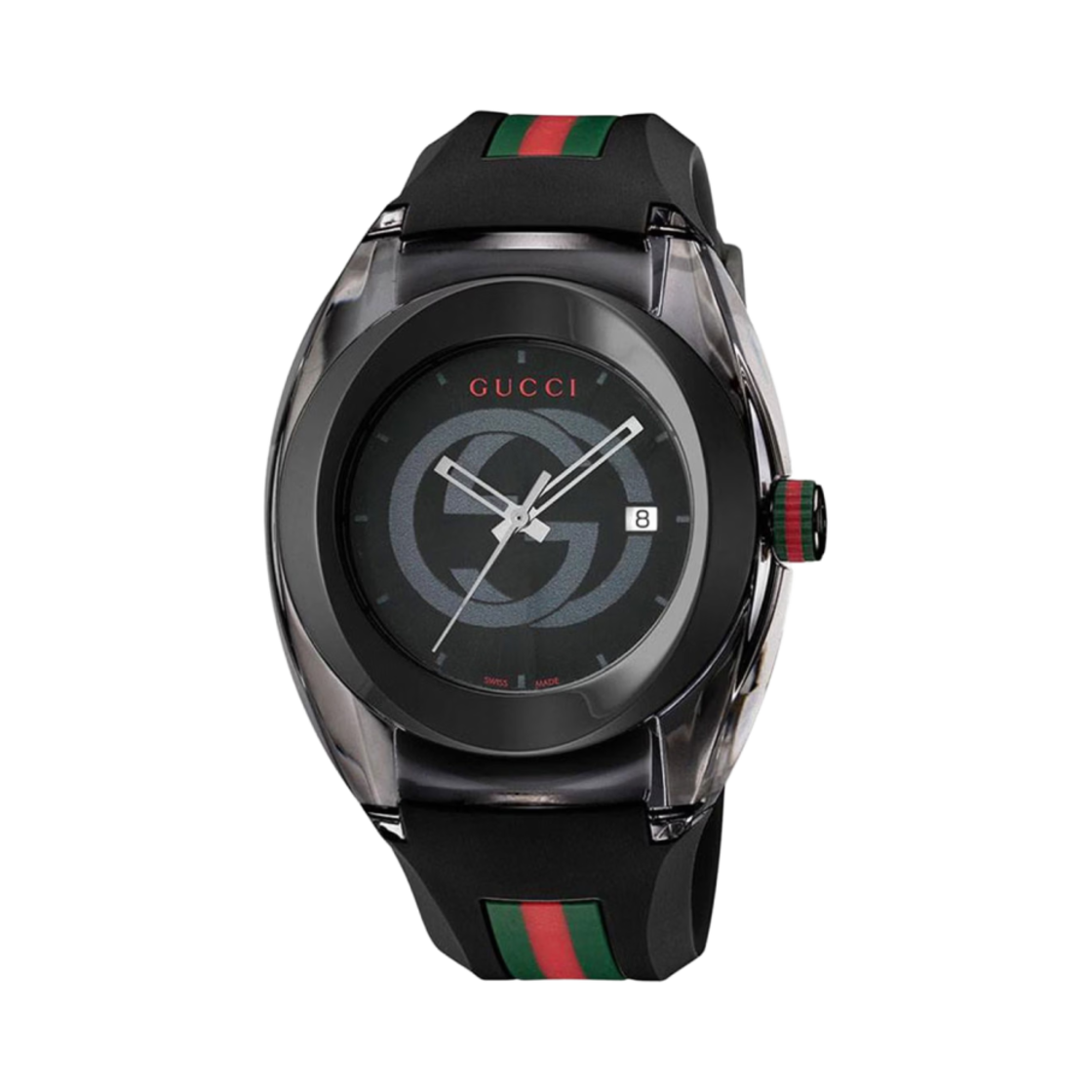 구찌 SYNC 쿼츠 46mm 러버 미네랄 글래스(Gucci SYNC Quartz 46mm Rubber Mineral Glass)