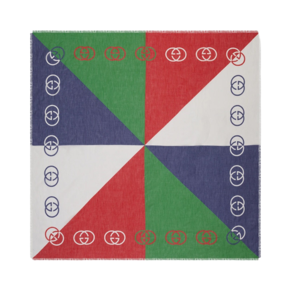 (W) 구찌 인터로킹 G 코튼 캐시미어 숄 멀티컬러((W) Gucci Interlocking G Cotton Cashmere Shawl Multicolour) - 1