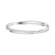 (W) Swarovski Hyperbola Bangle White Rhodium Plated