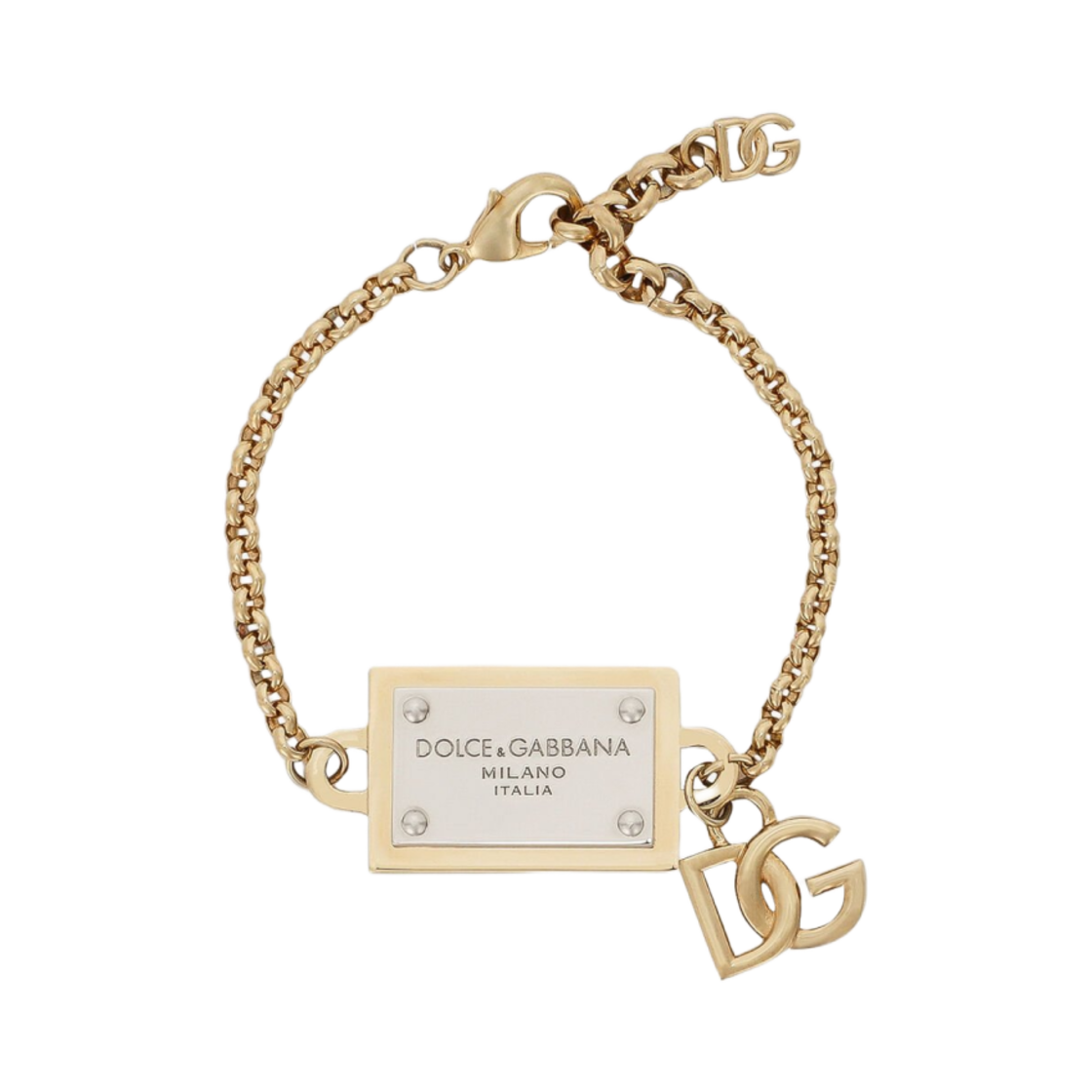 WBP6T1W1111ZOO00 (W) Dolce & Gabbana Bracelet with DG and Logo Tag Gold