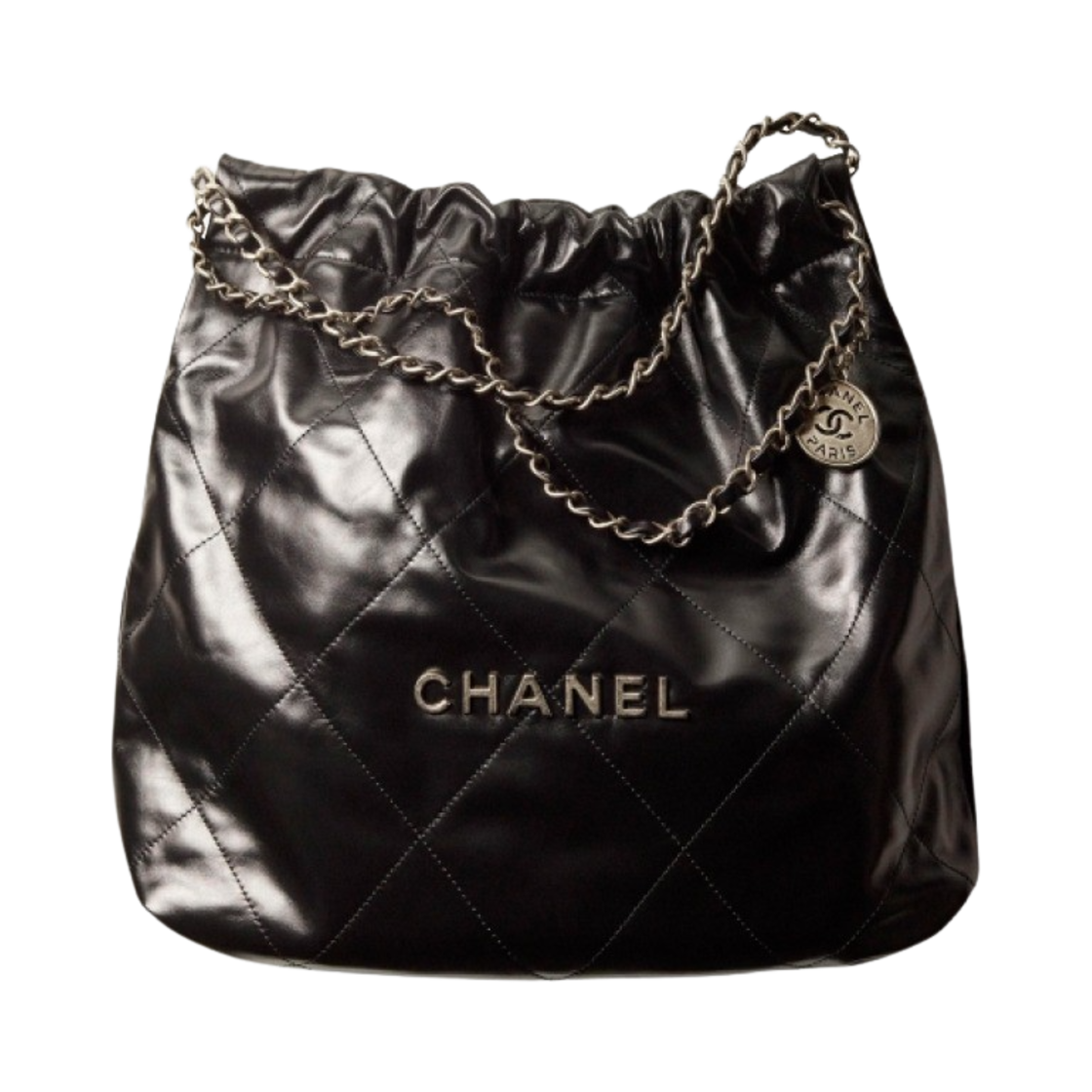 샤넬 22 미디움 핸드백 카프스킨 & 실버 메탈 블랙(Chanel 22 Medium Handbag Calfskin & Silver Black)