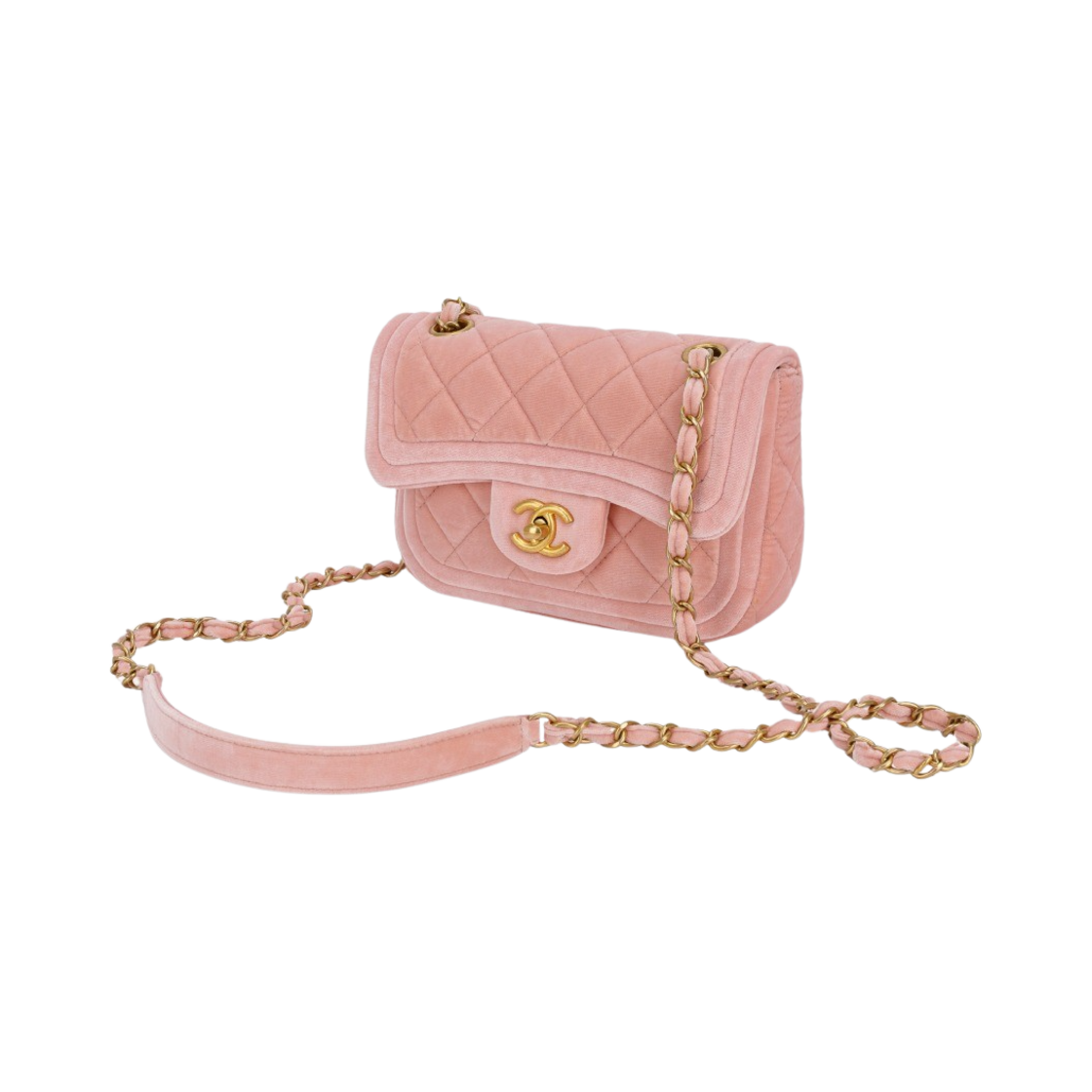 샤넬 미니 플랩백 벨벳 & 골드 메탈 라이트 핑크(Chanel Mini Flap Bag Velvet & Gold Light Pink) - 3