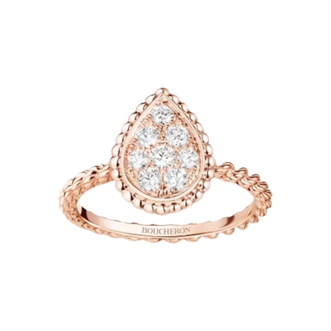 JRG02673 Boucheron Serpent Boheme Ring S Motif 18K Pink Gold Diamond