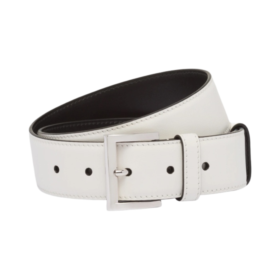 (W) 프라다 레더 벨트 화이트((W) Prada Leather Belt White) - 1