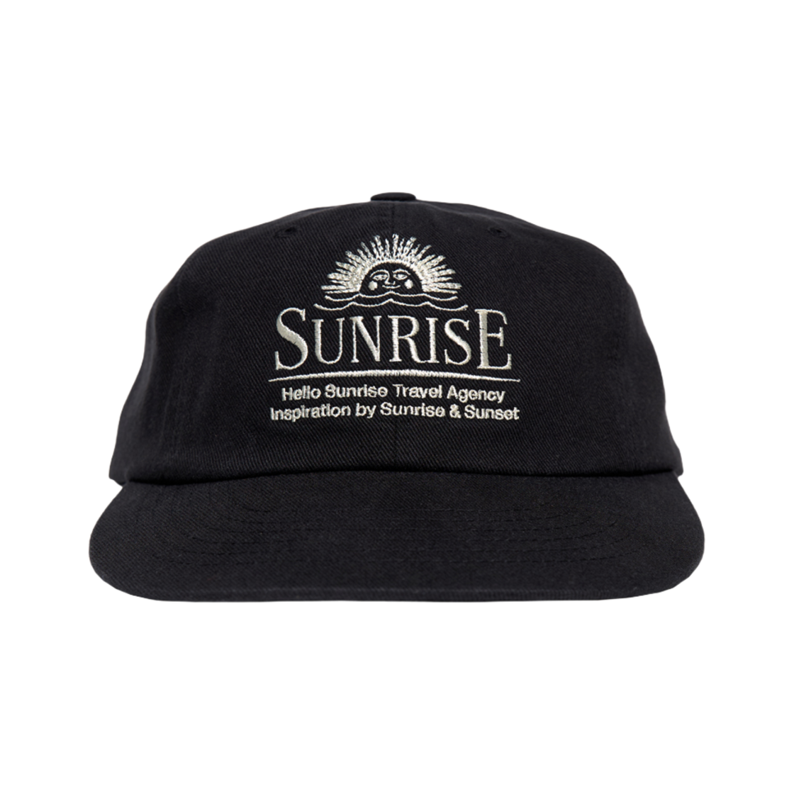 헬로선라이즈 워싱 호라이즌 6패널 캡 블랙(Hello Sunrise Washed Horizon 6Panel Cap Black)