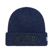 Supreme New Era Metallic Arc Beanie Navy - 23SS