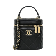 Chanel Vanity Case Lambskin & Gold Black