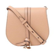 Chloe Alphabet Mini Saddle Bag Light Tan