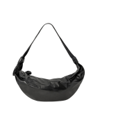 Lemaire Large Soft Croissant Bag Paper Leather Black