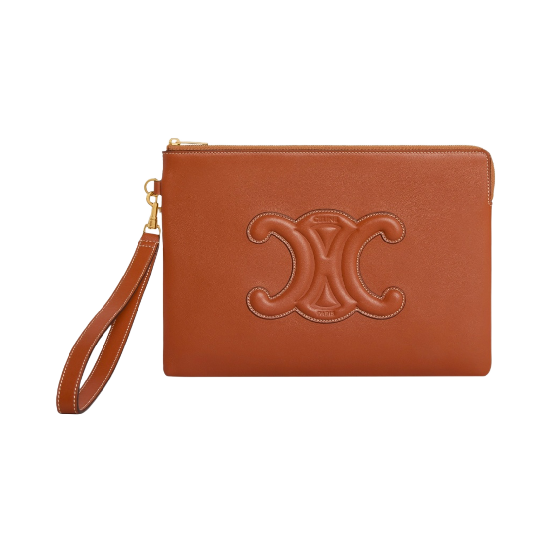 셀린느 스무스 카프스킨 스트랩 스몰 파우치 탄(Celine Small Pouch with Strap in Smooth Calfskin Tan) - 1