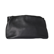 The Row Bourse Clutch Bag in Leather Black