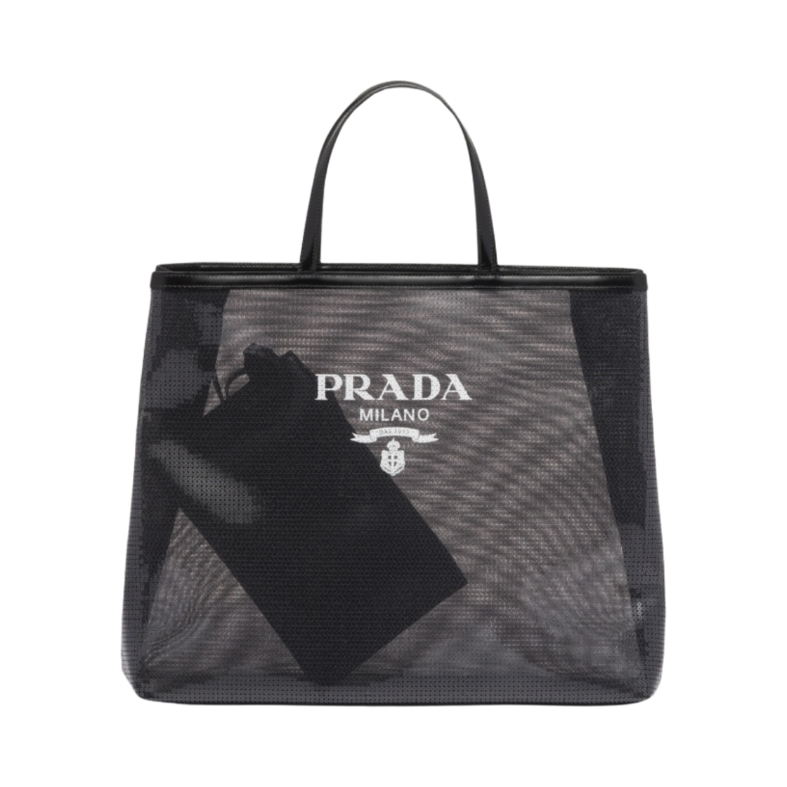 프라다 세퀸 메쉬 토트백 블랙(Prada Sequined Mesh Tote Bag Black) - 1