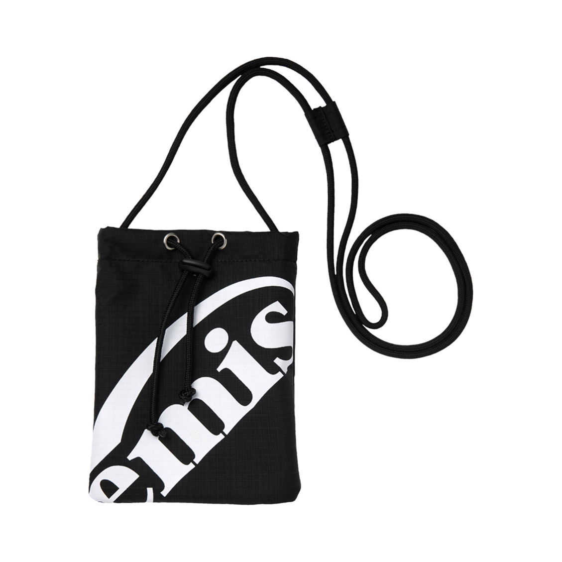 이미스 뉴 로고 크로스드 미니백 블랙(Emis New Logo Crossed Mini Bag Black)