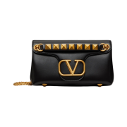 Valentino Stud Nappa Shoulder Bag Black