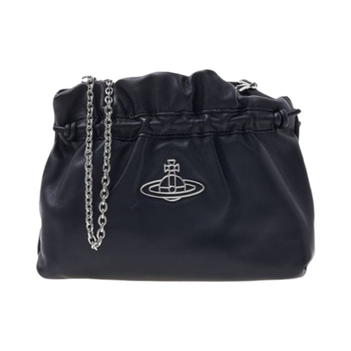 4402009A-L001L-N403 Vivienne Westwood Eva Nappa Leather Shoulder Bag Black