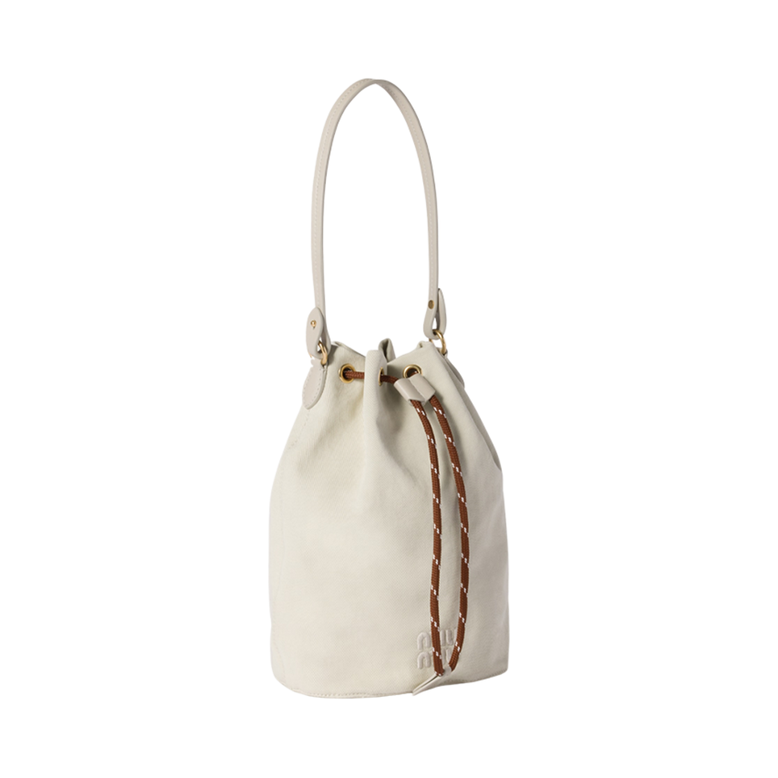 미우 미우 개버딘 파우치 플래스터 화이트 초크 화이트(Miu Miu Gabardine Pouch Plaster White Chalk White) - 2