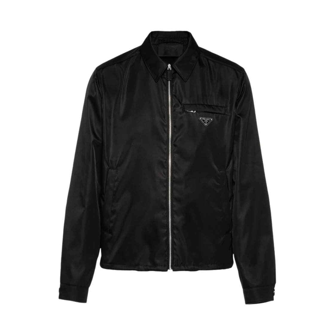 프라다 리나일론 집업 개버딘 블루종 자켓 블랙(Prada Re-Nylon Zip Up Gabardine Blouson Jacket Black)