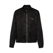 Prada Re-Nylon Zip Up Gabardine Blouson Jacket Black