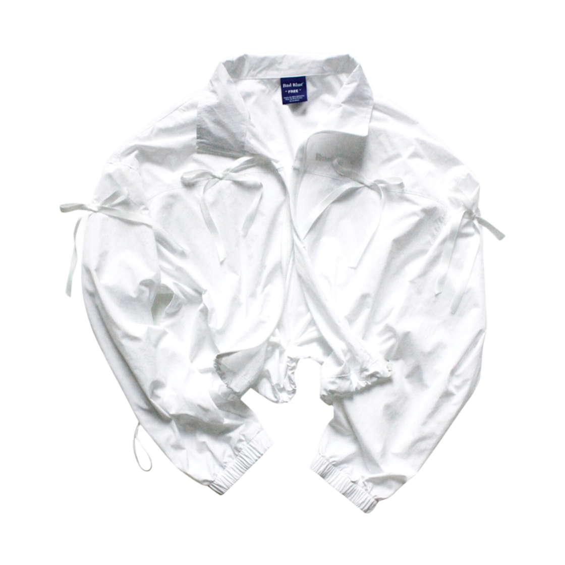 배드블루 리본 블루썸 크롭 자켓 화이트(BadBlue Ribbon Blossom Crop Jacket White)