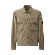 C.P. Company Corduroy Buttoned Utility Overshirt Walnut Beige - 24FW