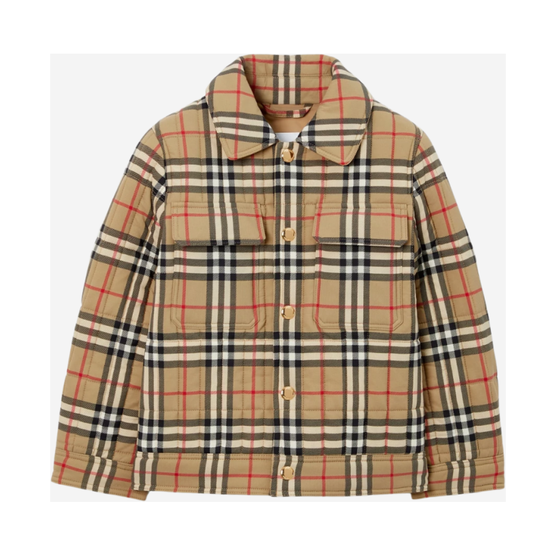 8069335 (Kids) Burberry Check Nylon Quilted Jacket Archive beige