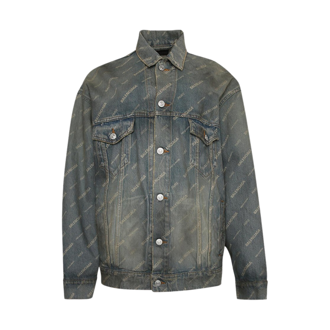 719319TNW553221 Balenciaga Denim Jacket Clear Green