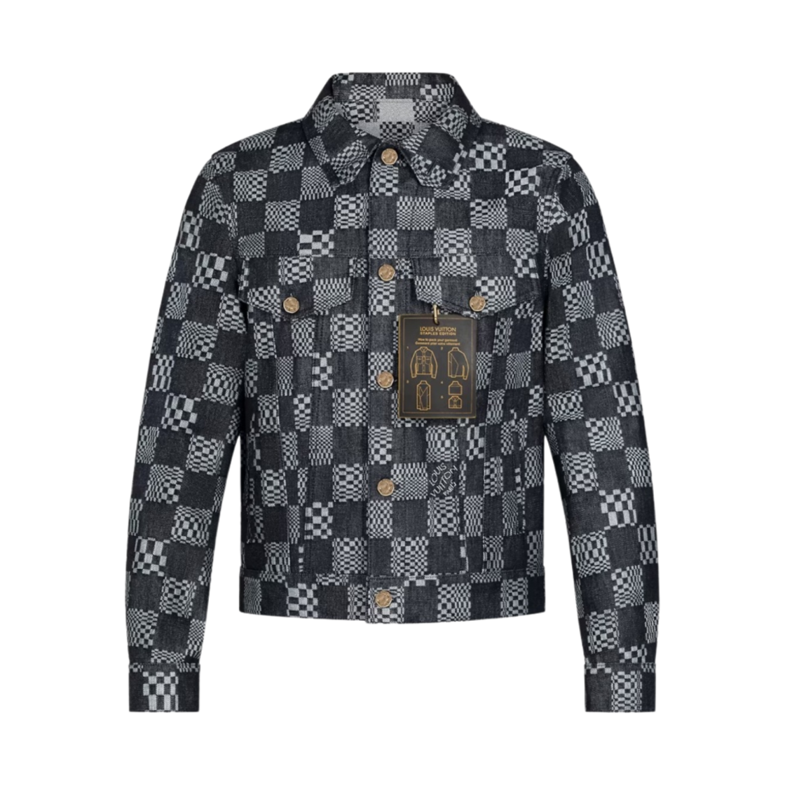 루이비통 디스토티드 다미에 데님 자켓 인디고 블루