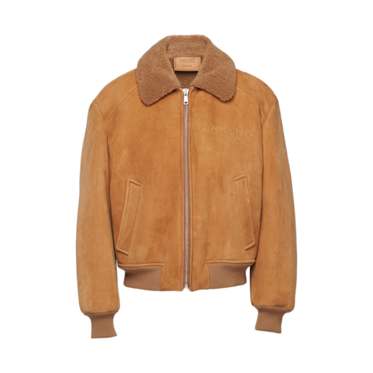 Prada Shearling Jacket Cork Beige